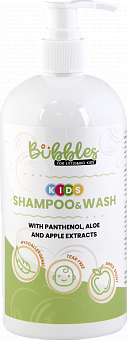 BUBBLES Bērnu šampūns & gēls ar pantenolu,alvejas un ābolu ekstraktu 500 ml